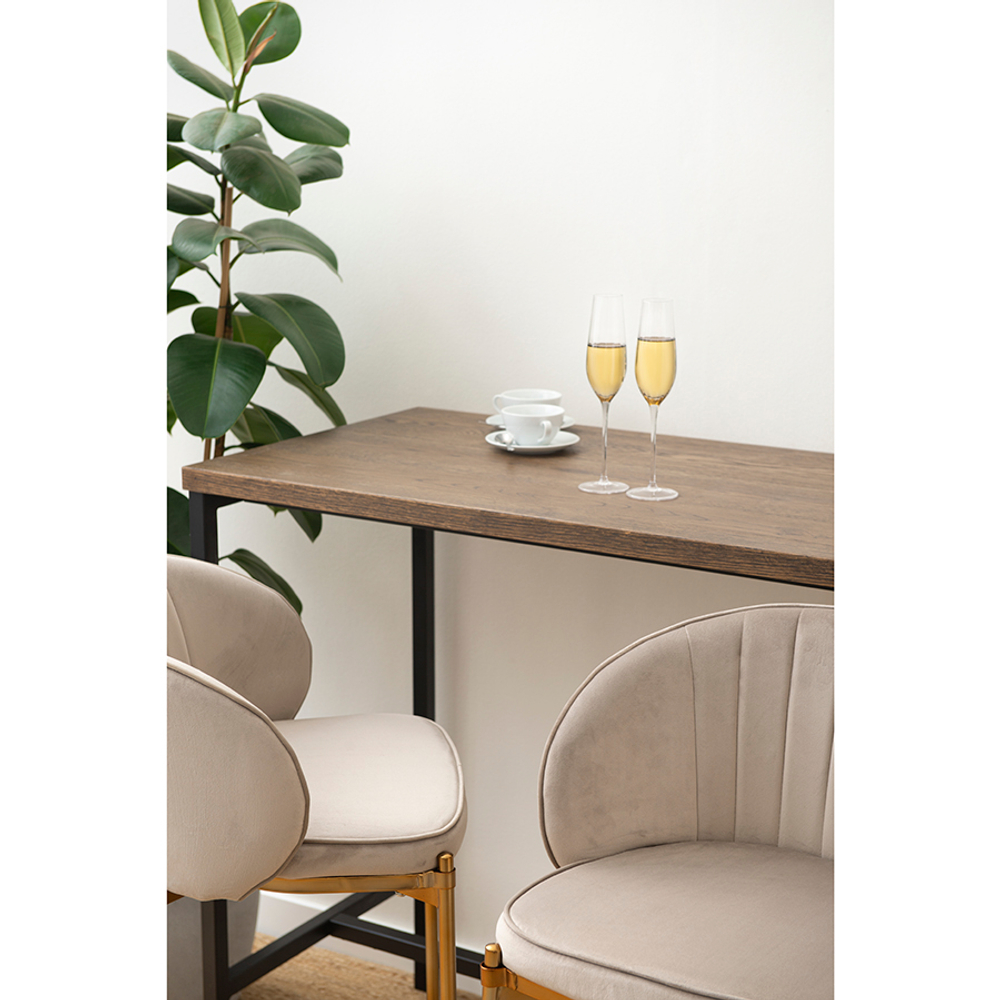 Стул барный Bergenson Bjorn Coral, велюр, серо-бежевый