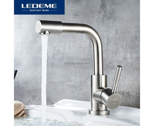 L1098-4 Смеситель для умывальника (нержавейка) сатин