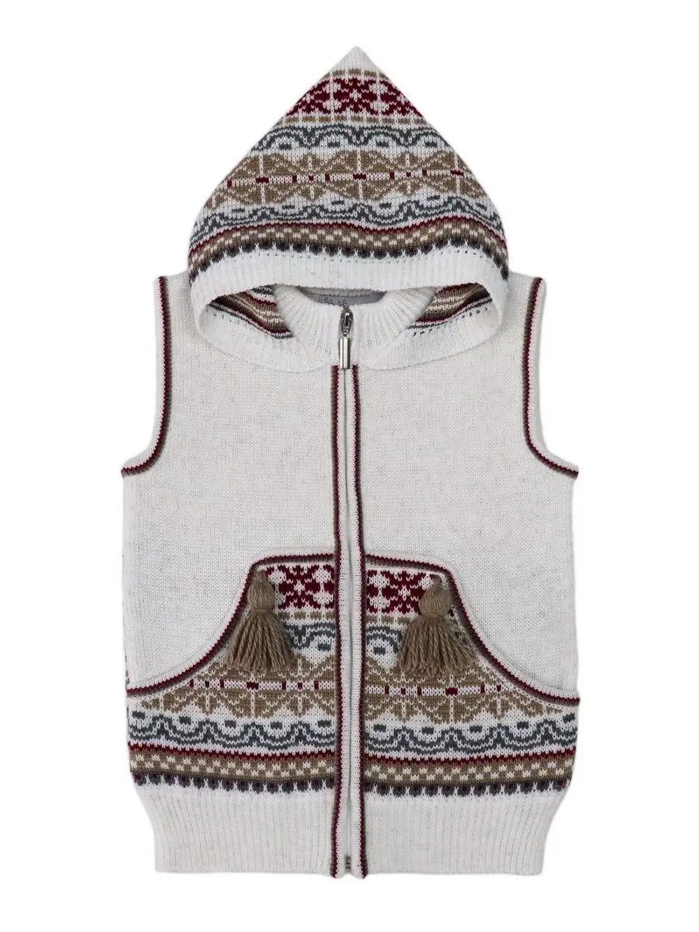 Жилетка вязаная с капюшоном