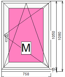 Пластиковое окно 1000 х 750 ТермА Эко