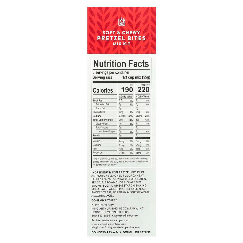 King Arthur Baking Company, Набор для приготовления мягкого и жевательного кренделя, 442 г (15,6 унции)
