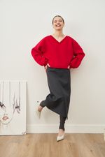 СВИТШОТ С V-ВЫРЕЗОМ КРАСНЫЙ