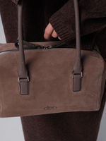 Замшевая сумка DBR 31333 серо-коричневый велюр