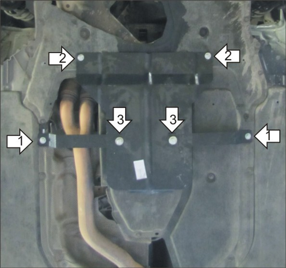Усиленная защита Motodor кпп. 2 мм, сталь. для BMW 5 (e60) 2007-2010 арт.00223