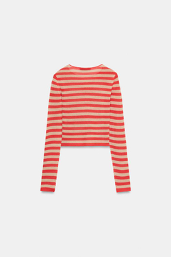 ZARA УКОРОЧЕННЫЙ ТОП В ПОЛОСКУ, ПОЛОСКИ