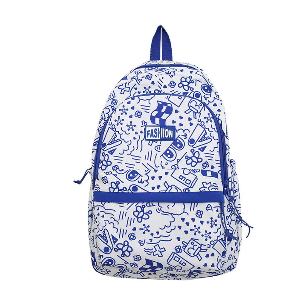 LEXI Nylon Backpack Regular Unisex Black/Blue/Purple