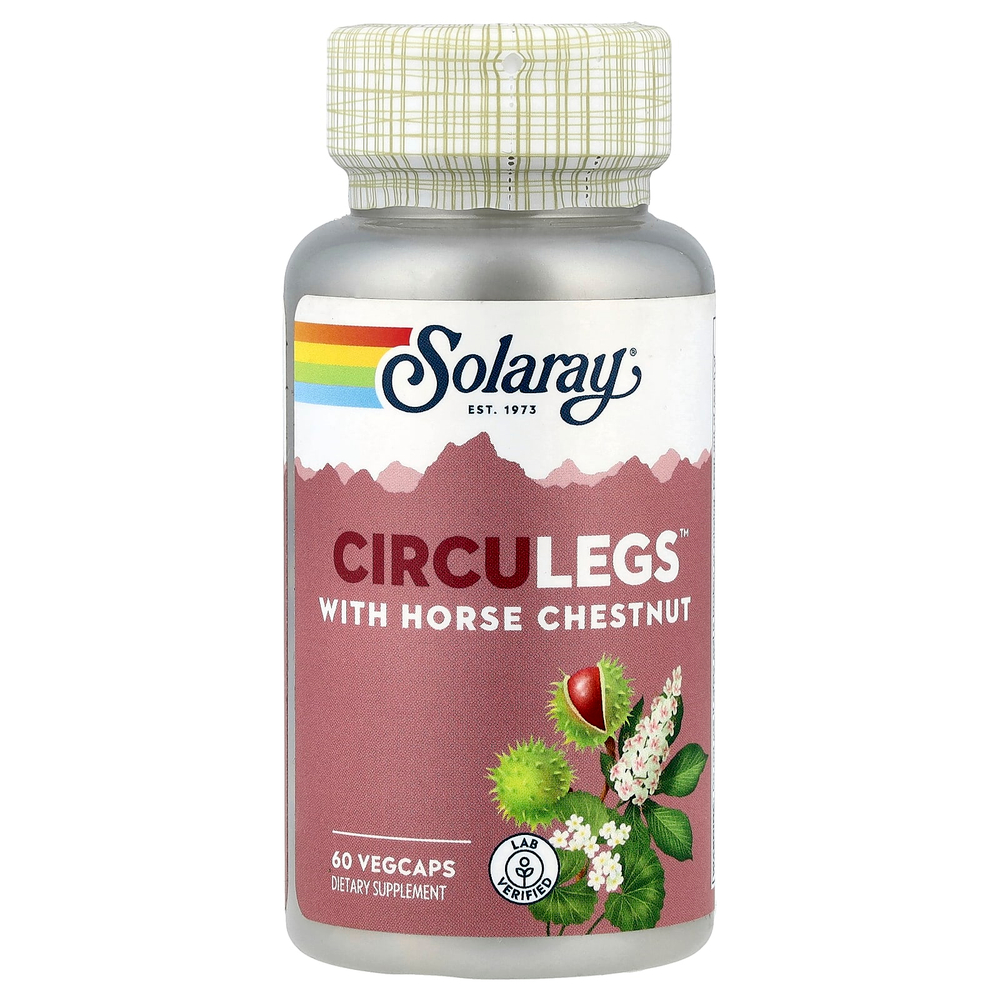 Solaray, CircuLegs с конским каштаном, 60 вегетарианских капсул