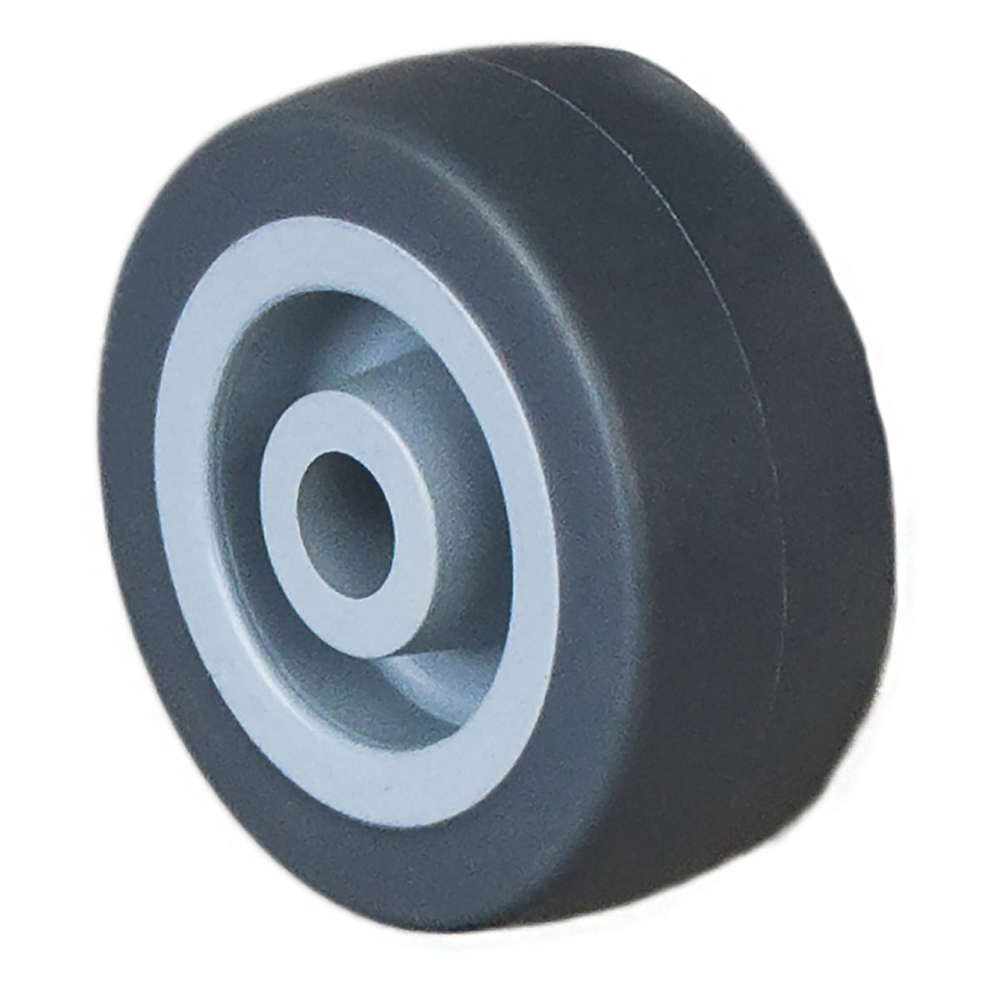 КОЛЕСО 50ММ ПЛАСТ.С РЕЗИН.БАНДАЖОМ (1 ШТ)