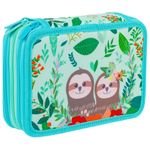 Пенал BRAUBERG, 3 отделения, ткань, 20,5х14 см, "Sloths", 229291