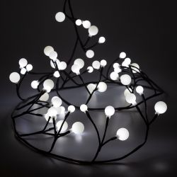 Светодиодная новогодняя гирлянда ЭРА ЕNIG - 24 Жемчужная ветвь, нить, 2,4 м, холодный свет, 72 LED