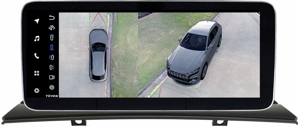 Магнитола для BMW X3 E83 2003-2010 (взамен верхнего бардачка) - Teyes LUX ONE 360 монитор 12.3", Android 10, CarPlay, 4G SIM-слот, 6/128ГБ, 4 камеры в комплекте
