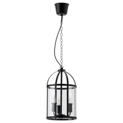IKEA GALJON  (ИКЕА ГАЛЙОН)  -  Подвесной светильник, черный/прозрачное стекло, 25 см