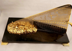 Подарок строителю "Мастерок" на долерите с фианитами