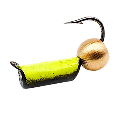 Мормышка вольфрам Wormix37 Столбик Флуоресцент + лат.шар d-1.5мм 0.4г (377) 1шт Черный/Зеленый