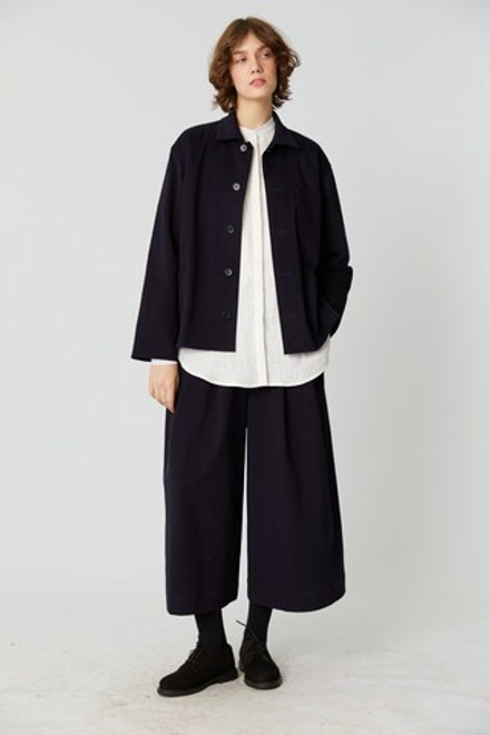 Кюлоты из синего бархатистого хлопка