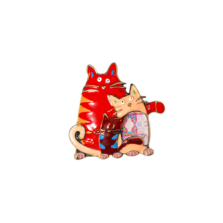 Брошь Shadore Котики XZ2051.9 R/G