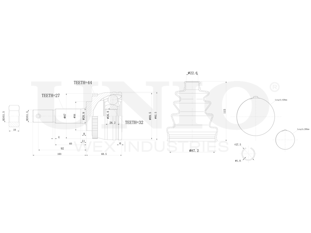 ШРУС внешний UNIO CVJ-20256