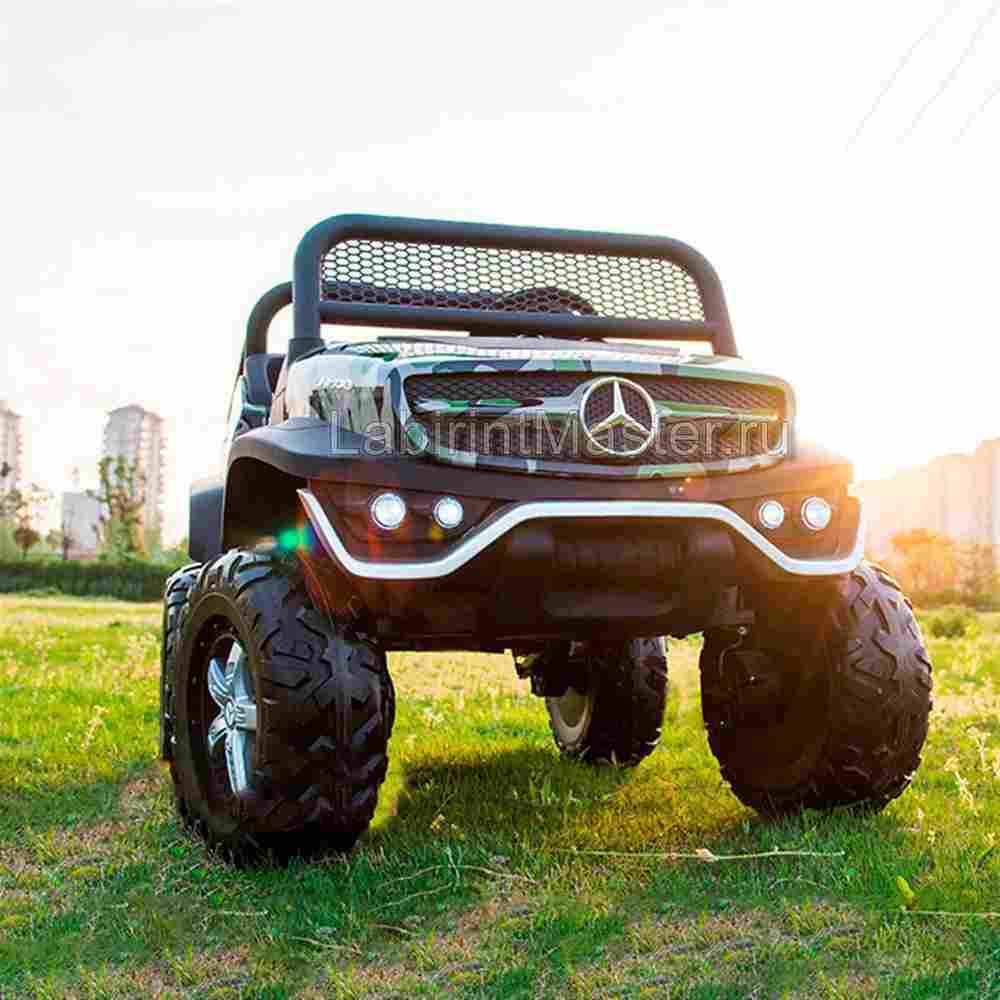 Детский электромобиль "Mercedes" UNIMOG зеленый