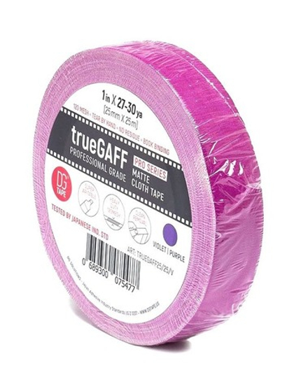 Профессиональный тейп 120mesh @trueGAFF 25мм/25м - Фиолетовый\ на тканевой основе  для киносъемок и сцен тип Gaffer Pro tape