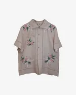 Рубашка Soeurs с Парой Цветов/Two Flowers Short Sleeve бежевая