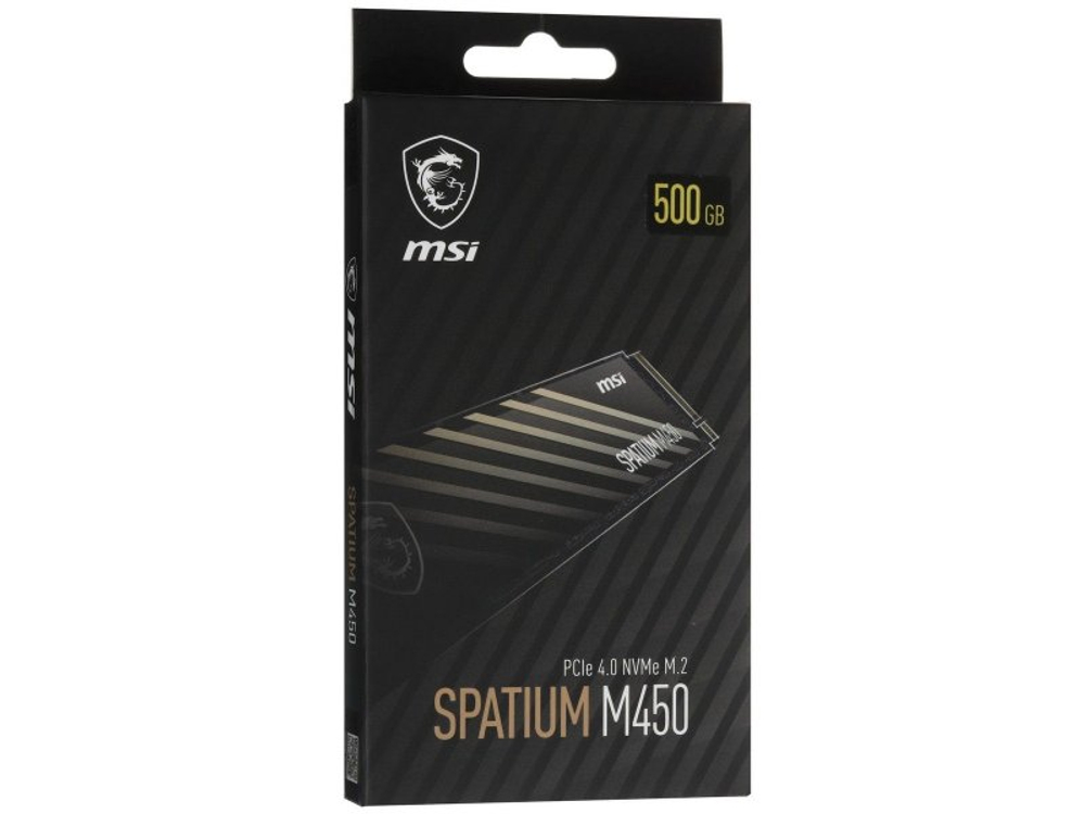 SSD накопитель MSI Spatium M450 M450 V1 500ГБ, M.2 2280, PCIe 4.0 x4, NVMe [S78-440K380-P83]