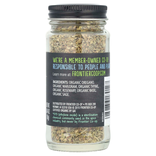 Frontier Co-op, органическая итальянская приправа со средиземноморским орегано, 18 г (0,64 унции)