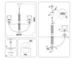 LH71253/8 BS/WH латунь/белый E14/8 max 40W D870*990