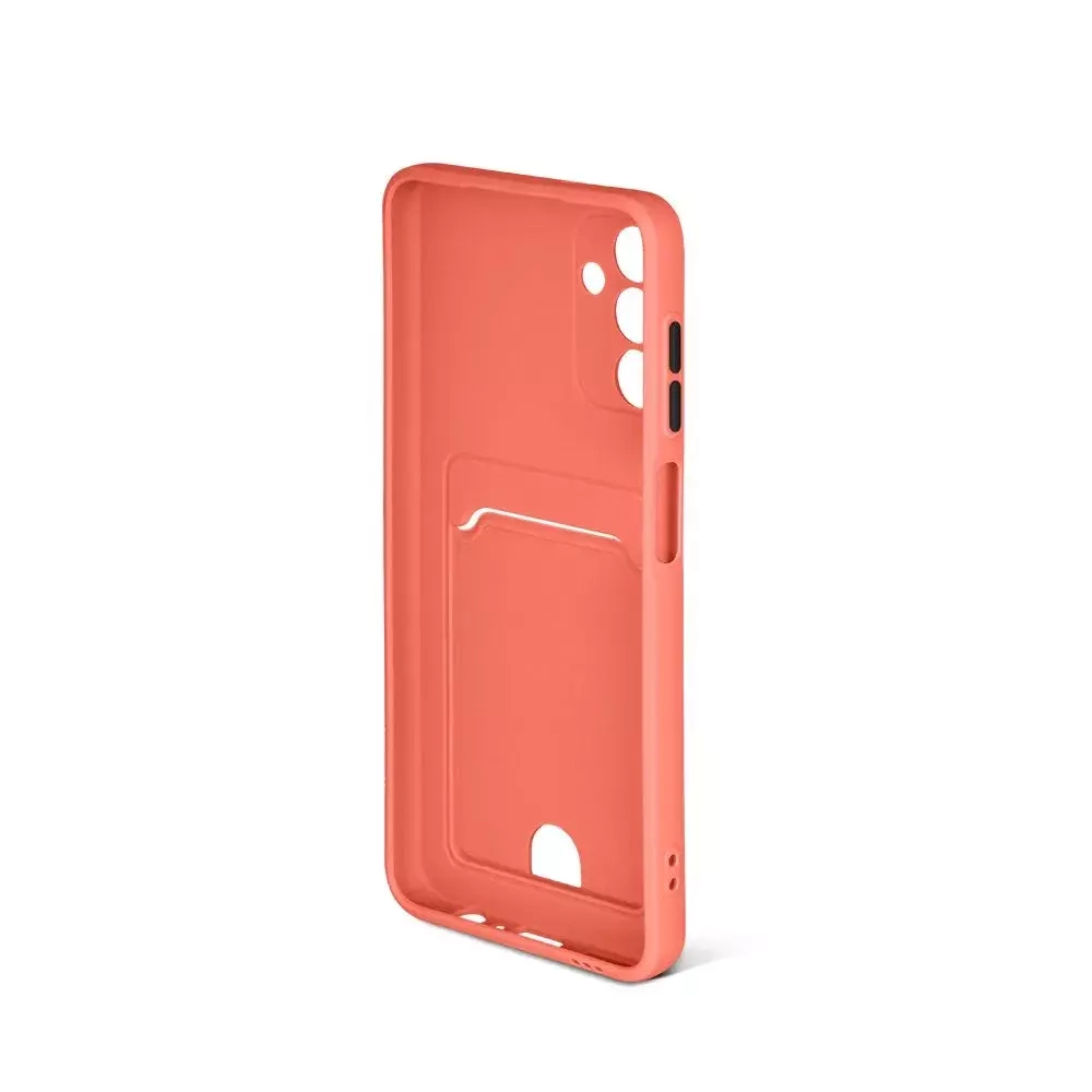 Силиконовый чехол с отделением для карт для Samsung Galaxy A04s/A13 coral DF