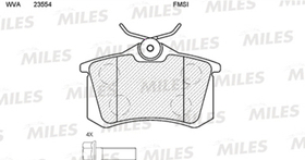 MILES - E110004-MLS - Brake Pad Set, disc brake