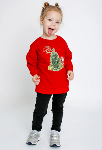 Джемпер для девочек "Праздник-2" Д-232/2 р.104 красный (Ивашка)