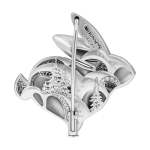 Брошь Заяц с Бриллиантами, Эмаль, Brs0269-6/1