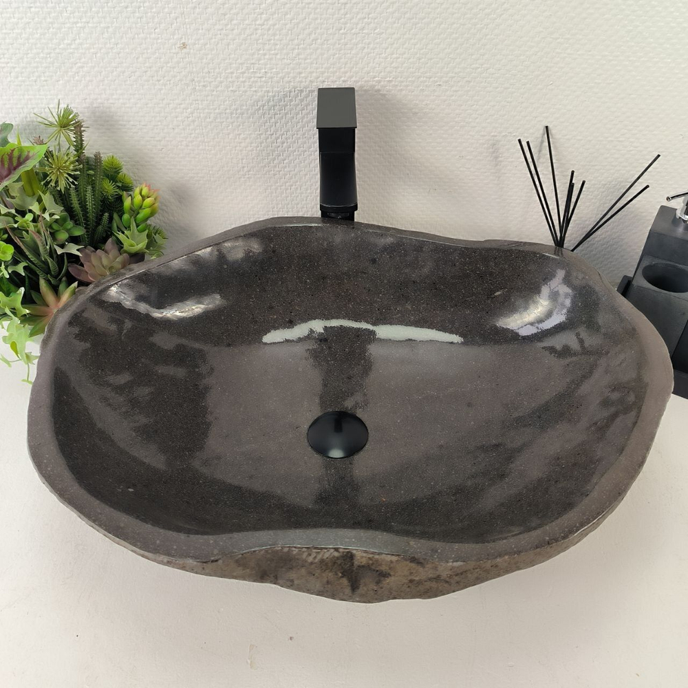 Каменная раковина из речного камня RS-05018 (62*48*15) 0858 из натурального камня