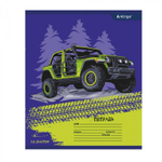 Тетрадь 12л., клетка, Alingar, скрепка, блок офсет, 100% белизна, мелованный картон (стандарт), "Off road"