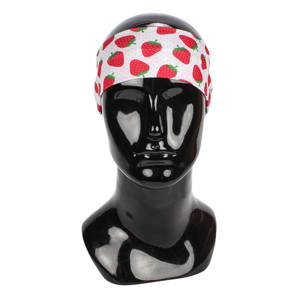 Повязка на голову детская "Розовое облако", клубнички, микс 2 цвета, 6,5*20см (Кокетка)