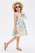 Белое платье с цветочным принтом "Ирис"