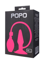 Средняя анальная надувная втулка из силикона Popo (Цвет: ярко-розовый)