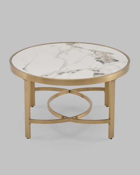 Журнальный столик Адриана 80*80 см светлая керамика