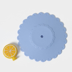 Крышка-непроливайка силиконовая Доляна «Лимон», d=11 см, цвет голубой (Цвет: не задано)