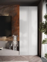 Шкаф Распашной Белый 81х220x52,5 SOHO с полками