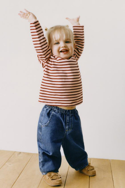 ZARA МАЙКА В ПОЛОСКУ С ВЫШИВКОЙ «СЕРДЦЕ», РОЗОВЫЙ