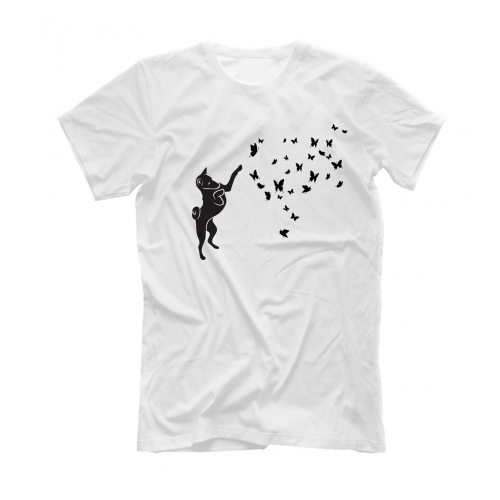 Футболка "Басенджи и бабочки"