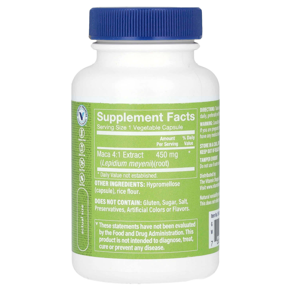 The Vitamin Shoppe, экстракт маки, 450 мг, 60 вегетарианских капсул