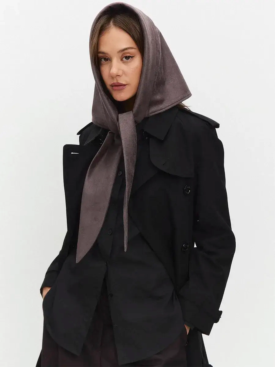 Косынка плотная замшевая