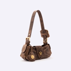 MANC КОЖАНАЯ СУМКА "AURORA MINI", КОРИЧНЕВЫЙ