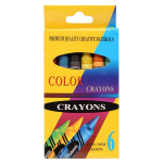 Мелки восковые, 6 цветов, круглые, картонная коробка с подвесом, С-30709