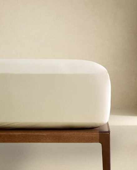 Zara Home - Простыня с ситцевой резинкой, высота 40 см (вес 200 нитей), бежевый, 180х200х40 см