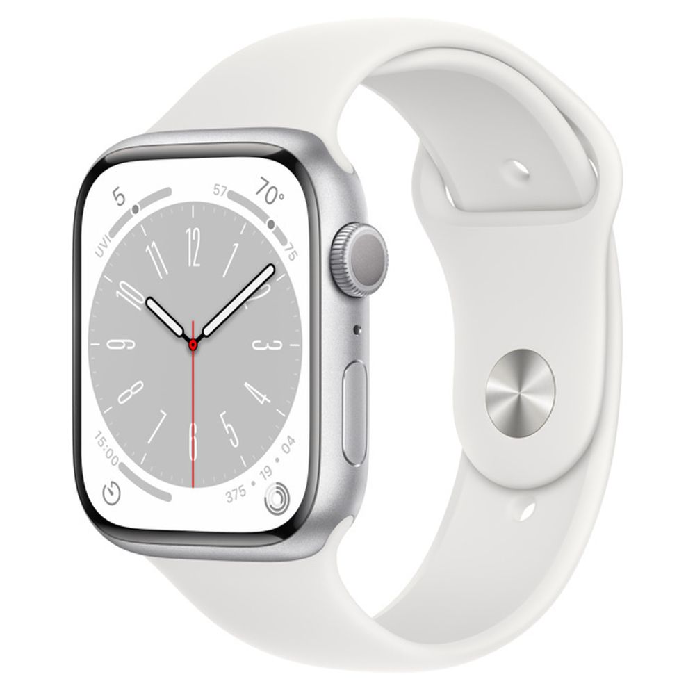 Apple Watch Series 8 GPS 45mm Silver/White Sport Band