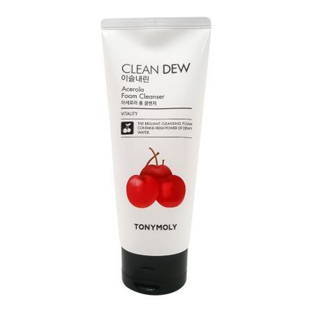 Tony Moly Очищающая пенка для умывания с экстрактом ацелоры - CLEAN DEW Acerola Foam Cleanser, 180 мл