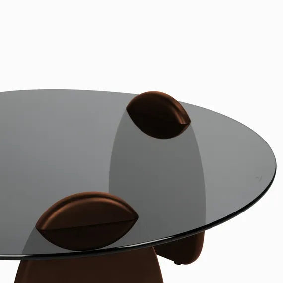 Кофейный стол Orvella Ø90х39 см, серое стекло