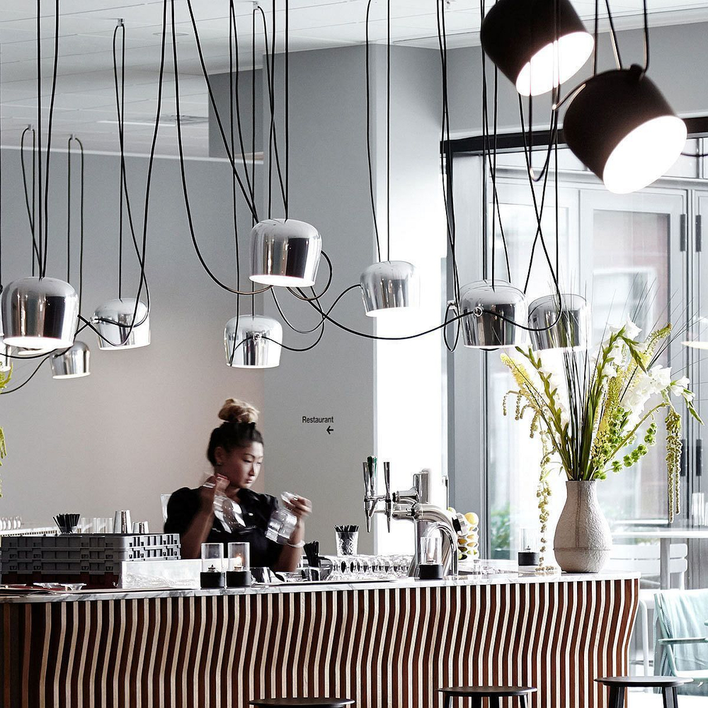 Pendant design lamp  AIM by Flos (3 lampshade ,  White)